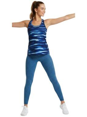 Athleta Women's Blue Wave Athletic Racer-Back Built-In Bra Tank Top Size Small